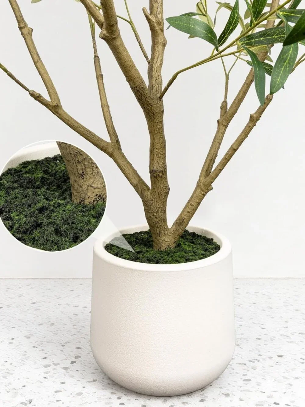 Artificial Olive Tree 5FT Tall Faux Olive Trees Indoor with White Planter Large